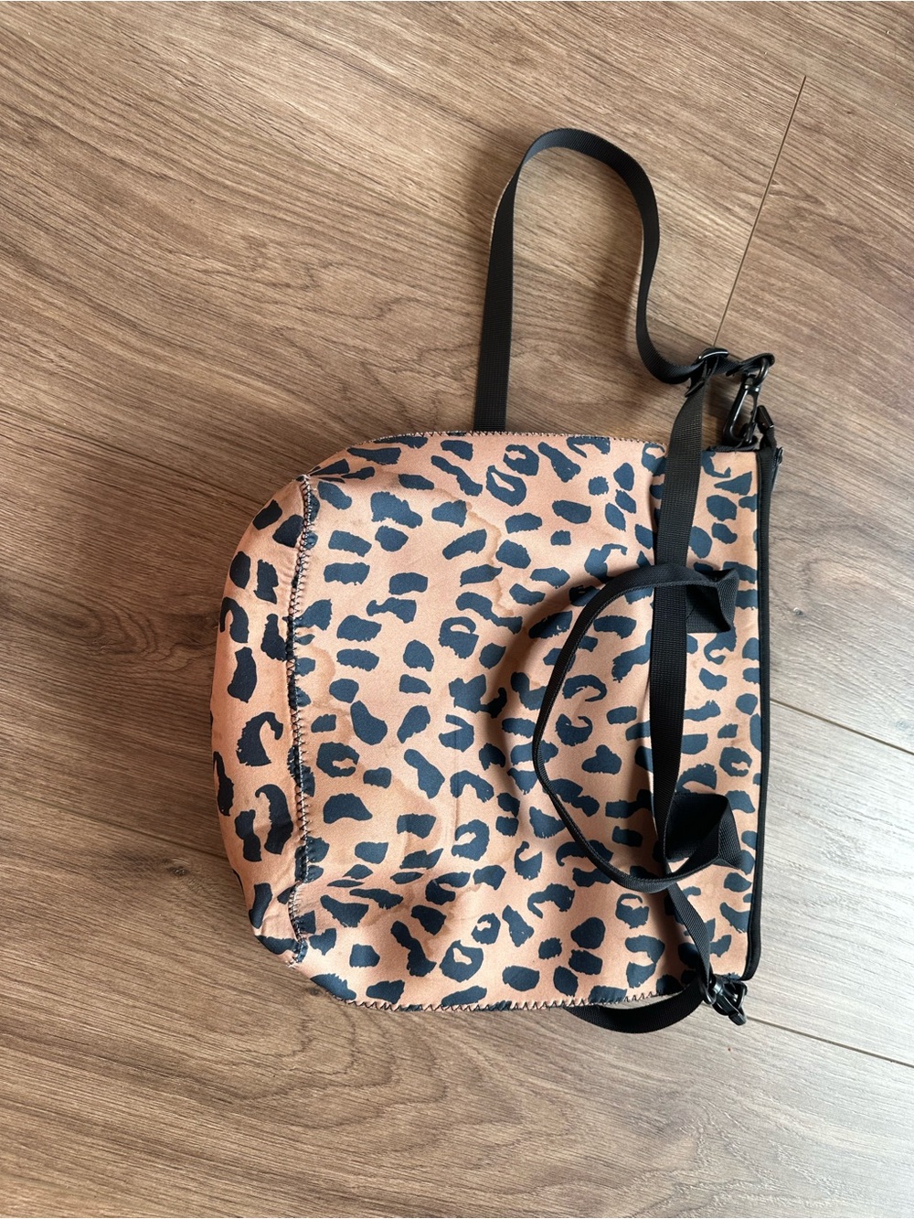 Leopard Print Crossbody Bag - Brown/Black